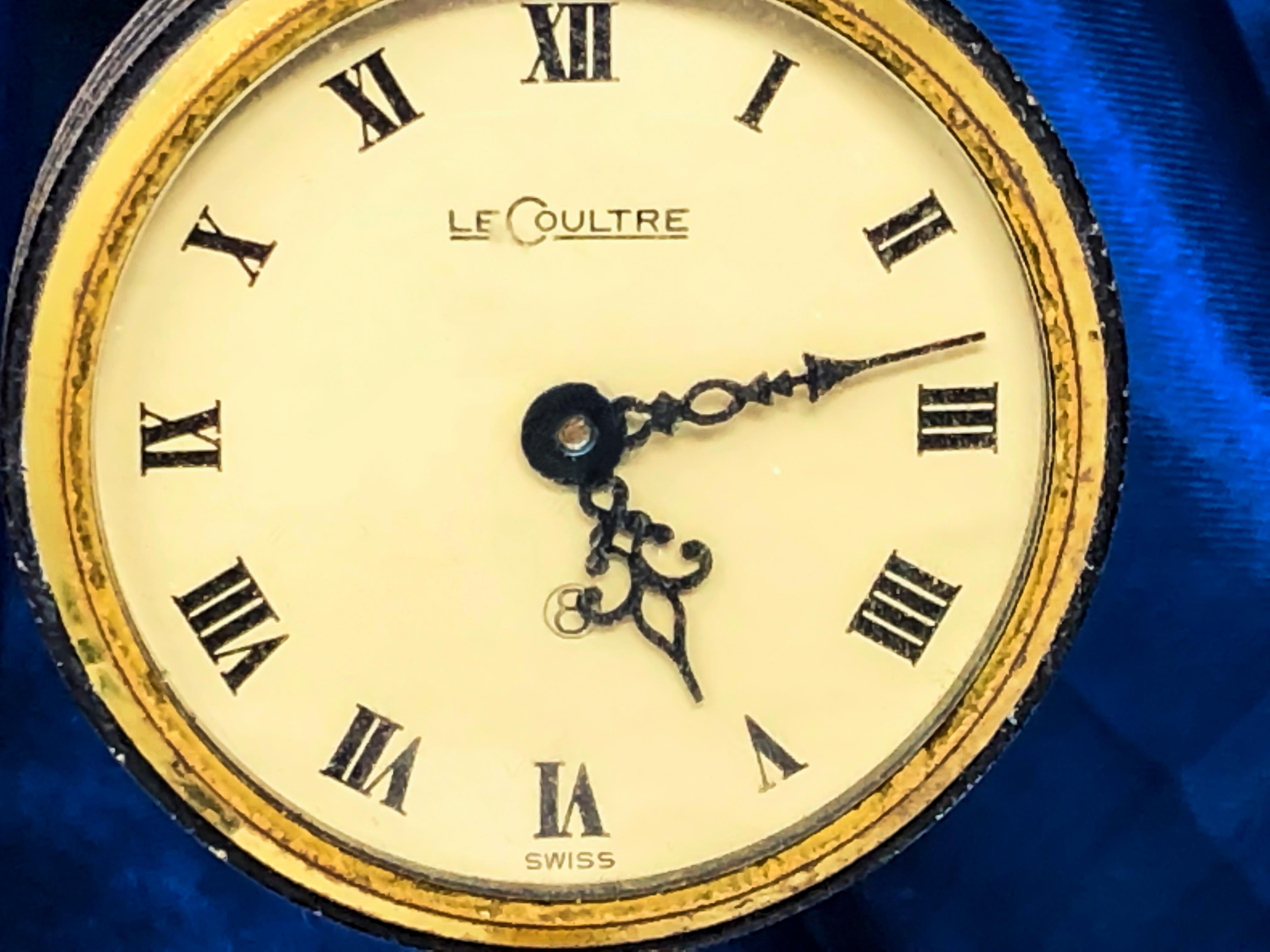 Women's or Men's 1960s Jaeger Lecoultre Rue De La Paix Lantern Table Desk Clock 8 Day Clock For Sale