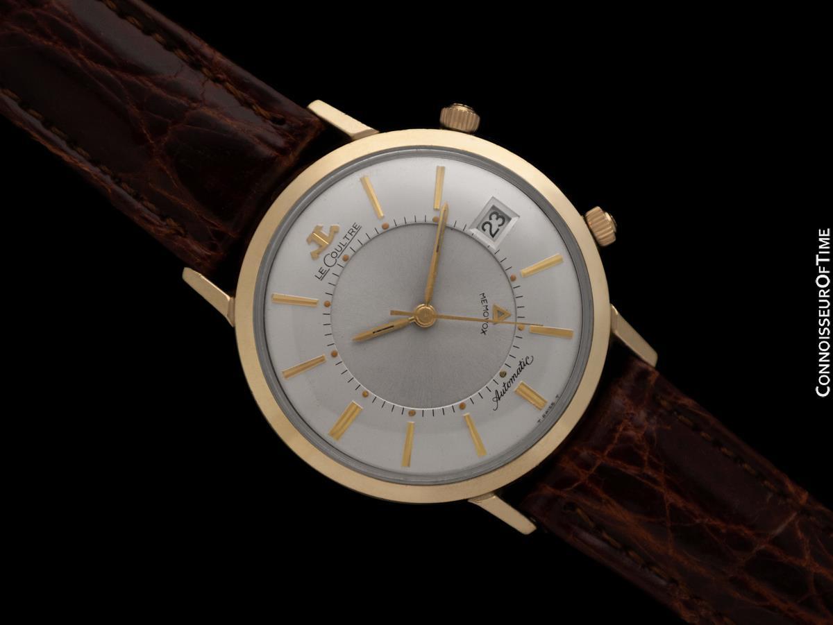 1960's Jaeger-LeCoultre Vintage Mens Memovox Alarm Reveil, Automatic - 10K Gold In Excellent Condition In Suwanee, GA