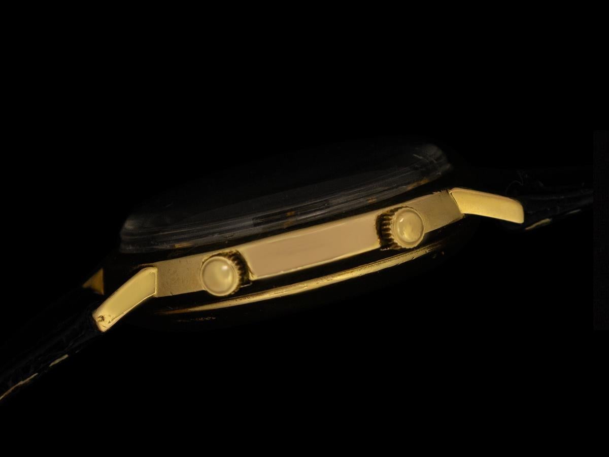 1960er Jaeger-LeCoultre Vintage Herren Memovox Alarm Reveil, Automatik - 10K Gold im Zustand „Gut“ im Angebot in Suwanee, GA