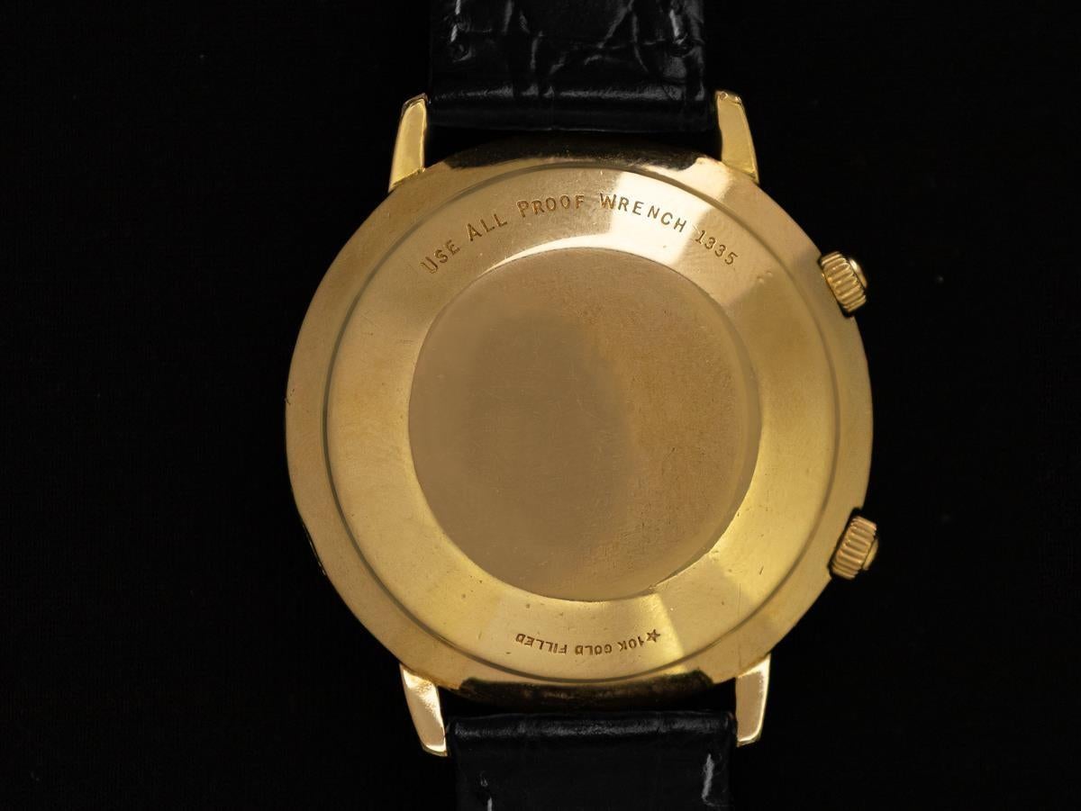 1960er Jaeger-LeCoultre Vintage Herren Memovox Alarm Reveil, Automatik - 10K Gold im Angebot 2
