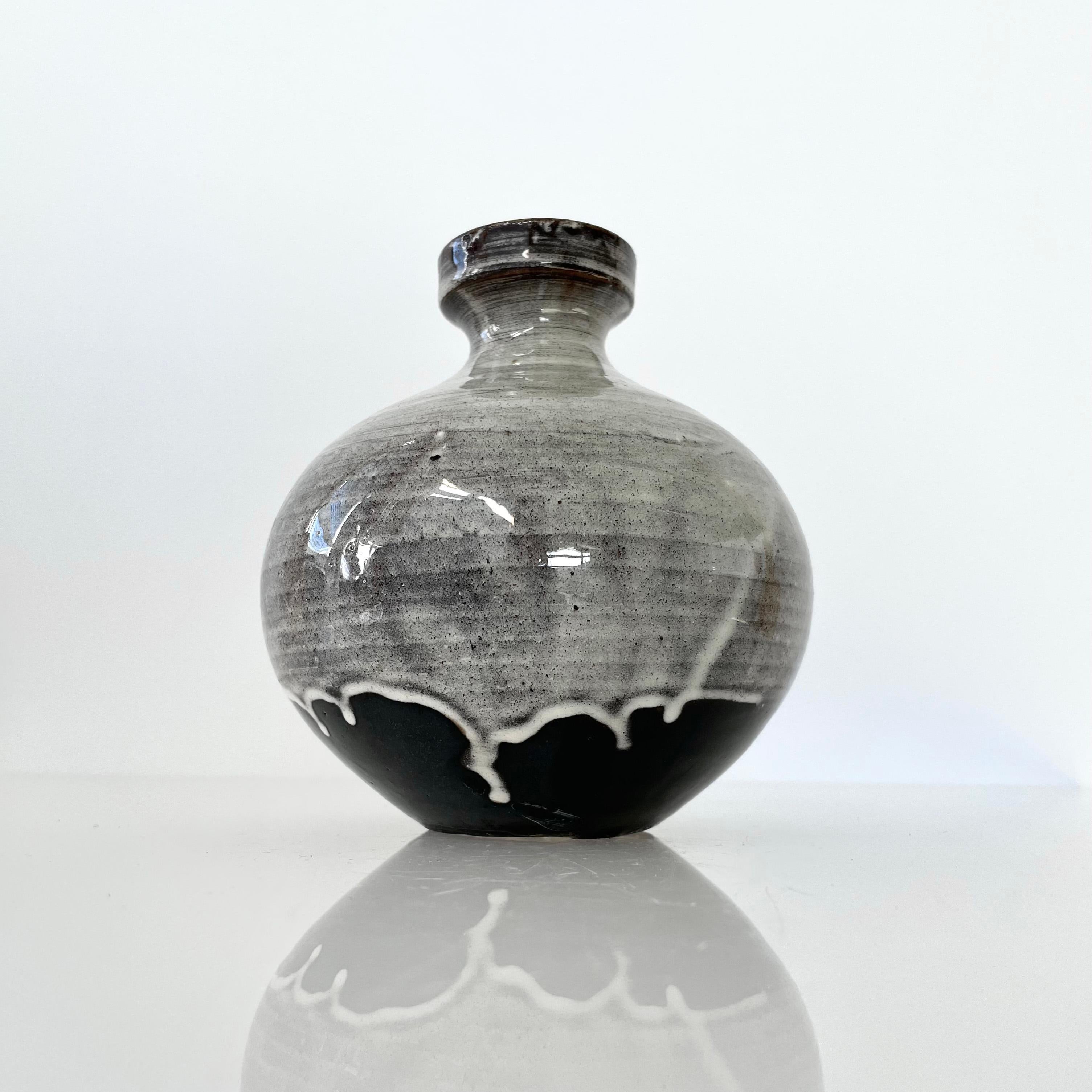 Mid-Century Modern 1960's Jakob Gelzer hand made ceramic vase For Sale