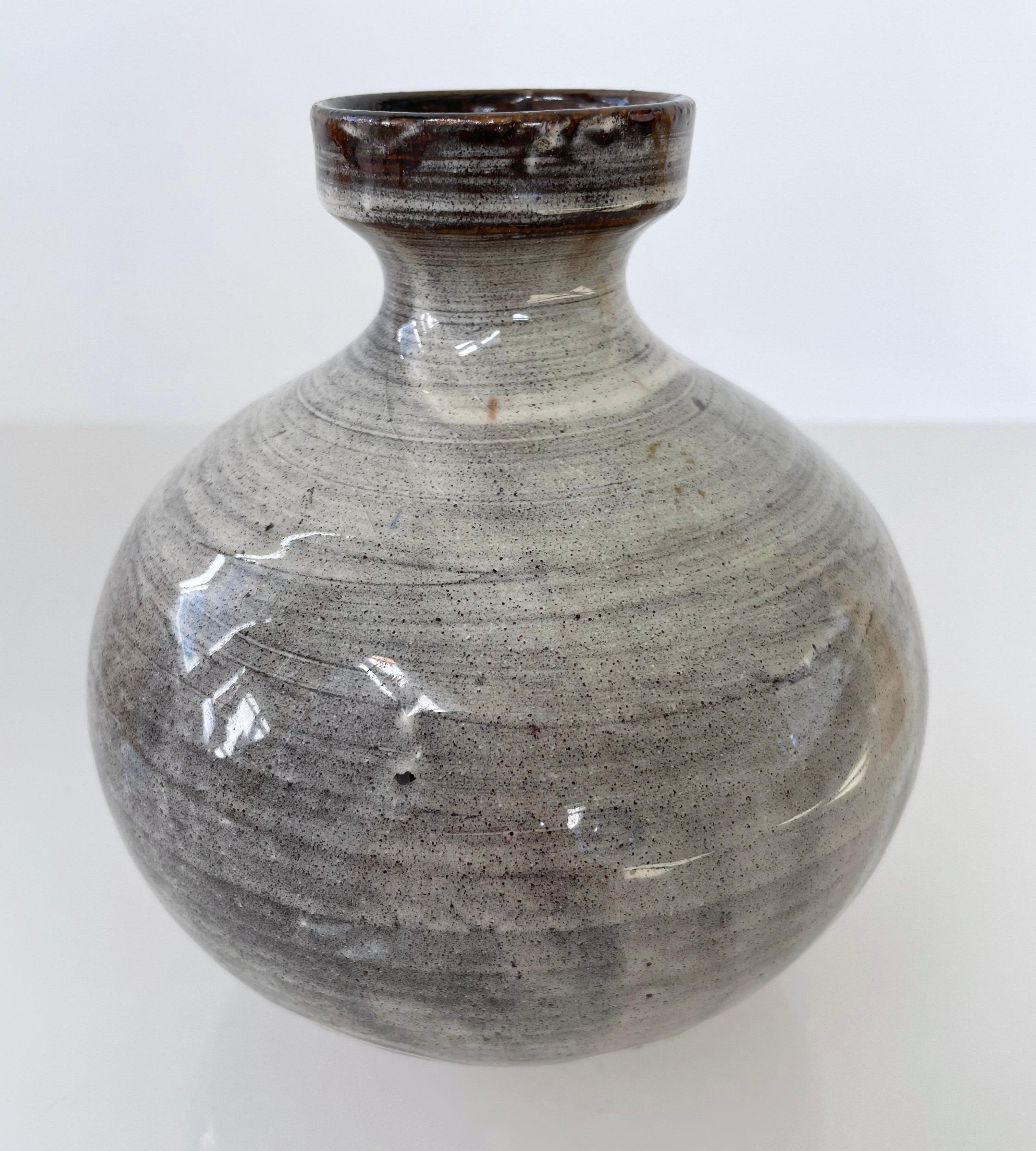 Ceramic 1960's Jakob Gelzer hand made ceramic vase For Sale