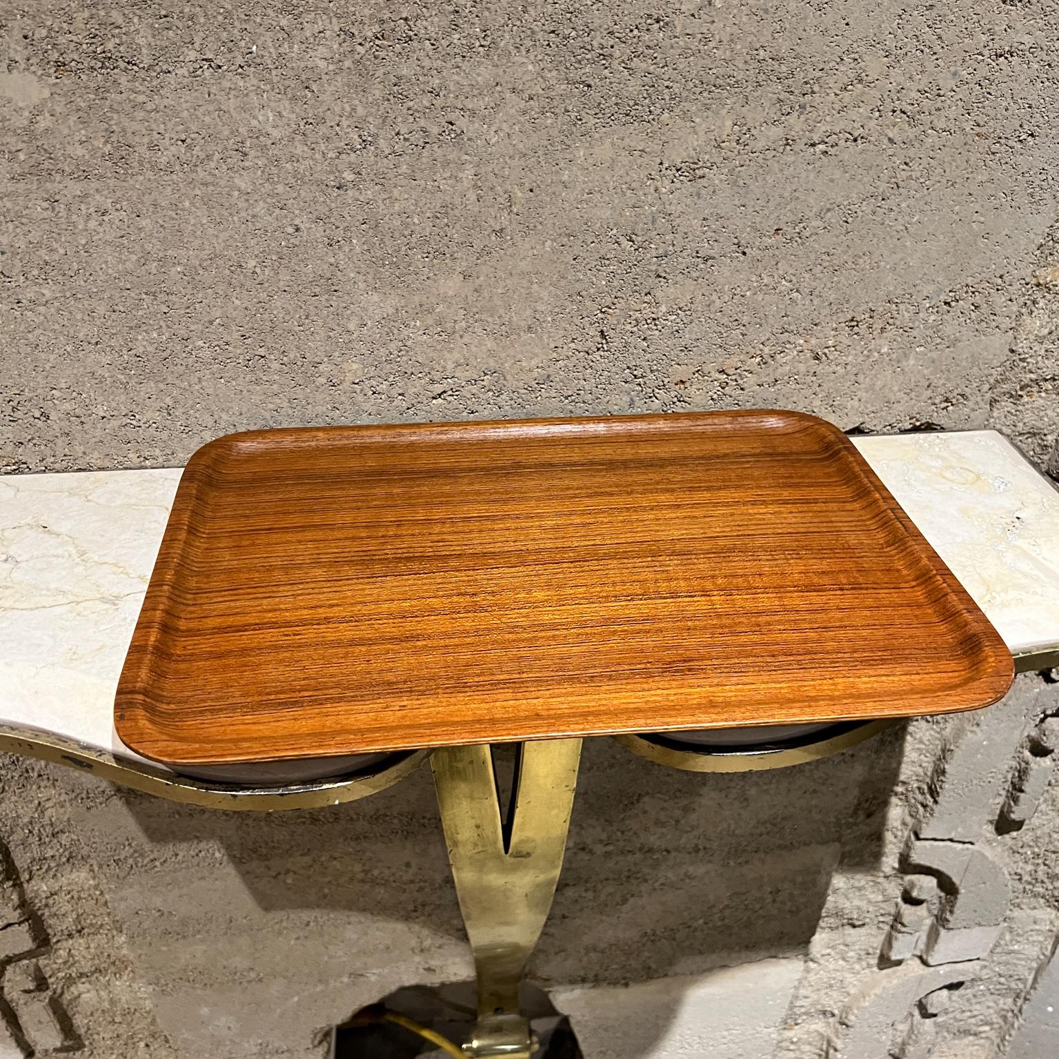 1960er JAL Serviertablett Gebogenes Sperrholz Teak Japan im Angebot 5
