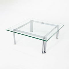 Mesa baja de acero cromado y cristal de los años 60 James Howell para Tri-Mark Designs