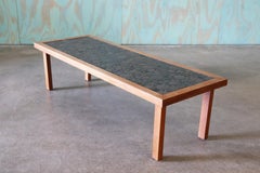 1960s Jane and Gordon Martz Gray Coin Tile Teak Table Mid century Modern