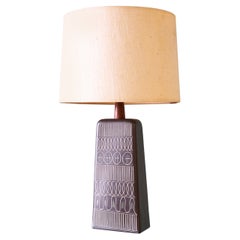 1960s Jane and Gordon Martz no. 242 Ceramic Lamp with Incised Sgraffito Glaze