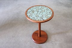 1960s Jane and Gordon Martz Teal Coin Tile Side Table