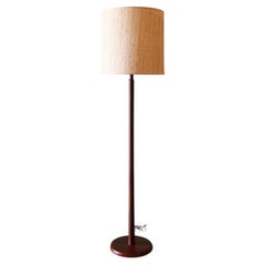 1960s Jane and Gordon Martz Walnut Floor Lamp with original shade mid century mo