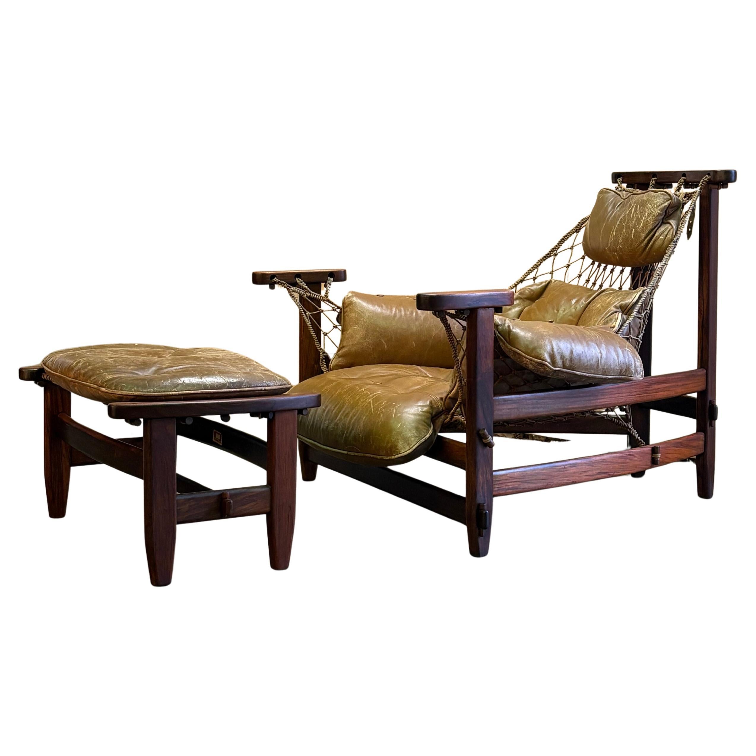 1960s Jangada Chair and Ottoman by Jean Gillon For Sale