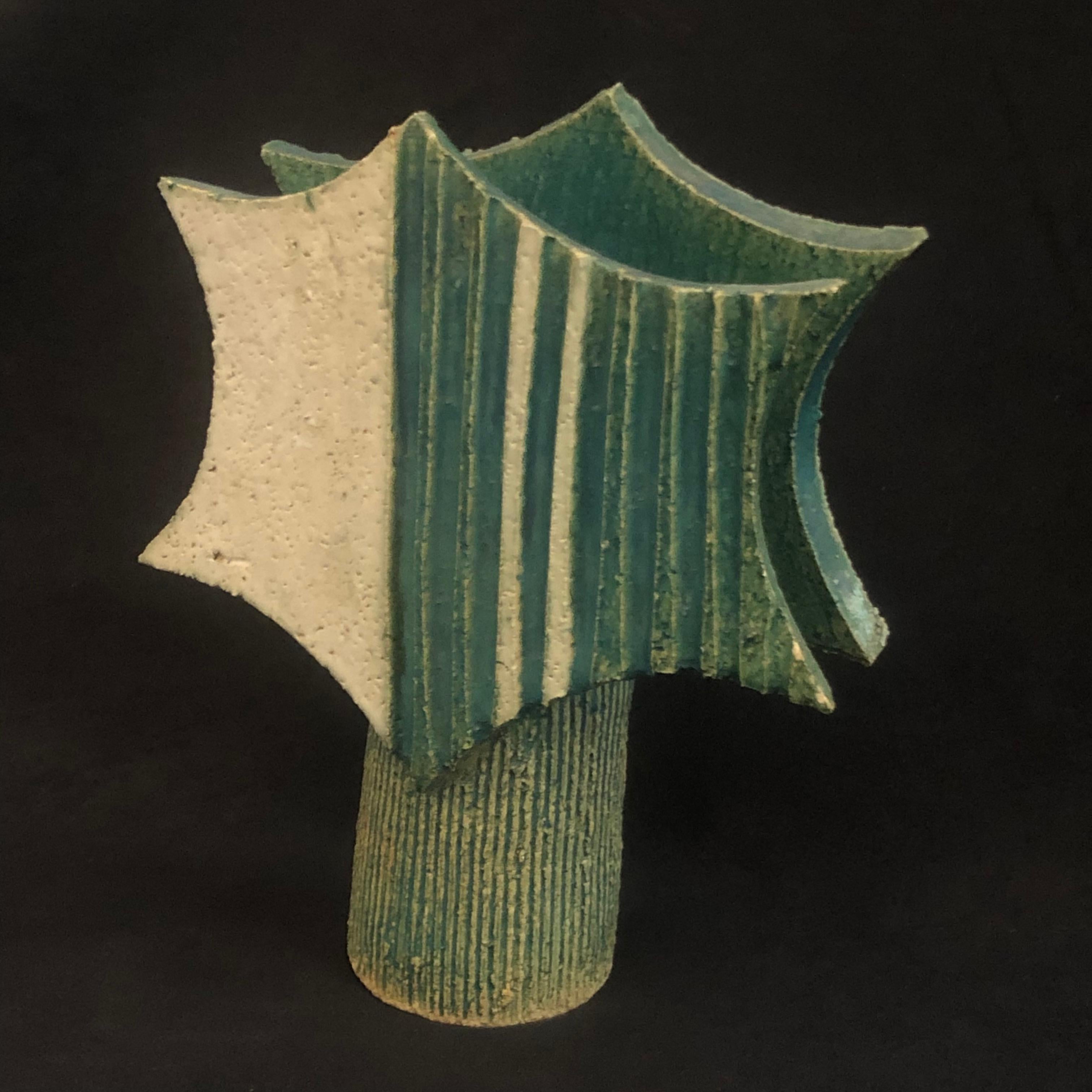 Japanese 1960s, Japanase Ikebana Studio Pottery Vase For Sale