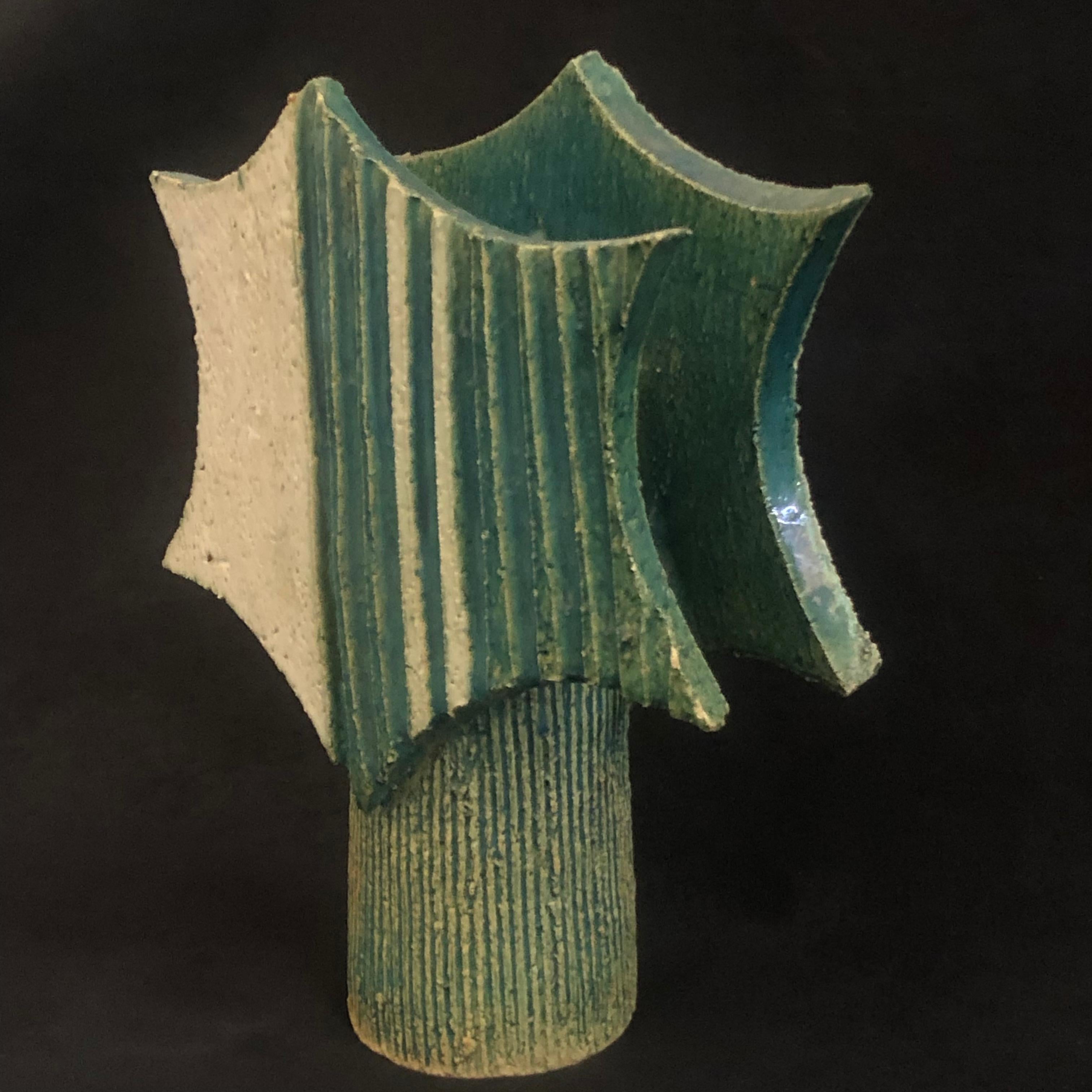1960s, Japanase Ikebana Studio Pottery Vase For Sale 1