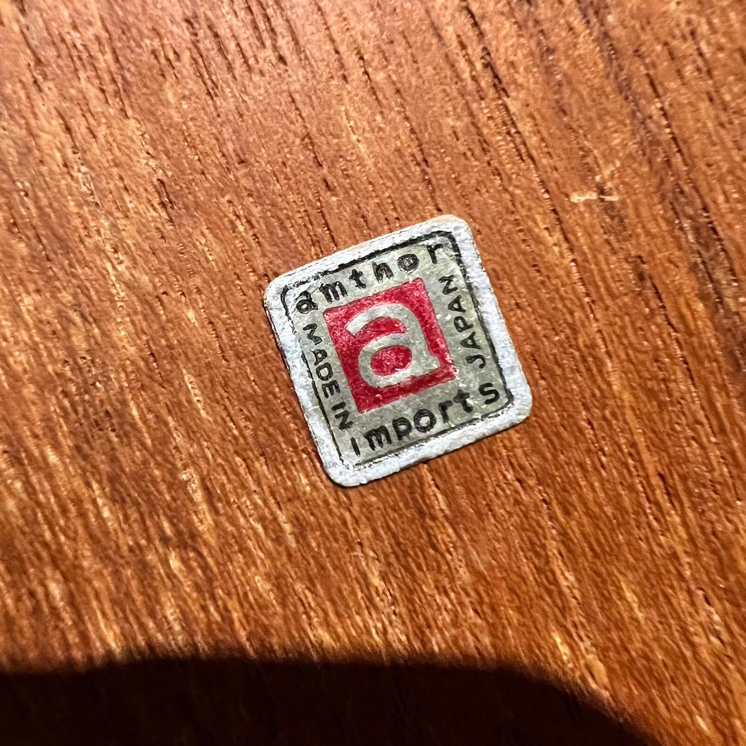 Teck Plateau de service en teck à sections en contreplaqué courbé japonais des années 1960 en vente