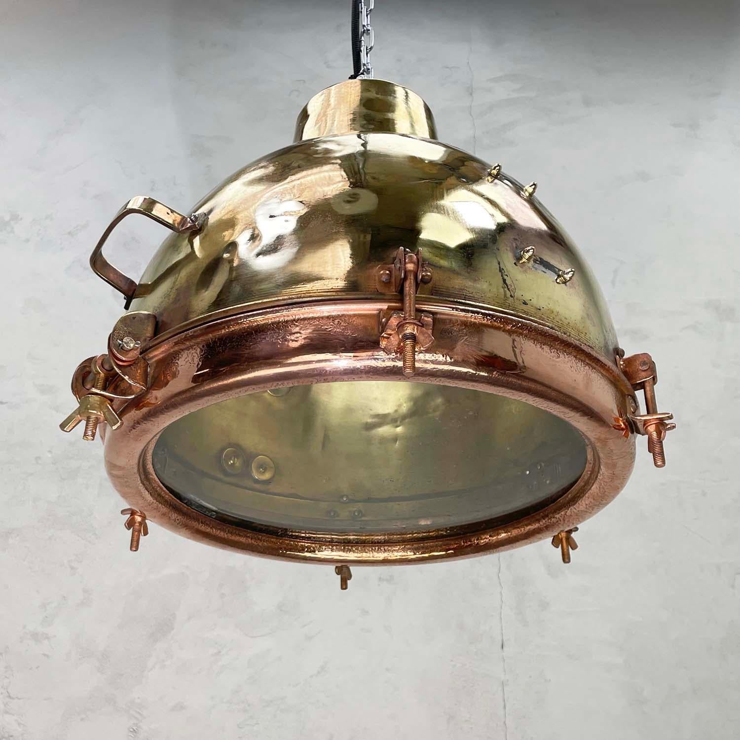 antique brass dome pendant light