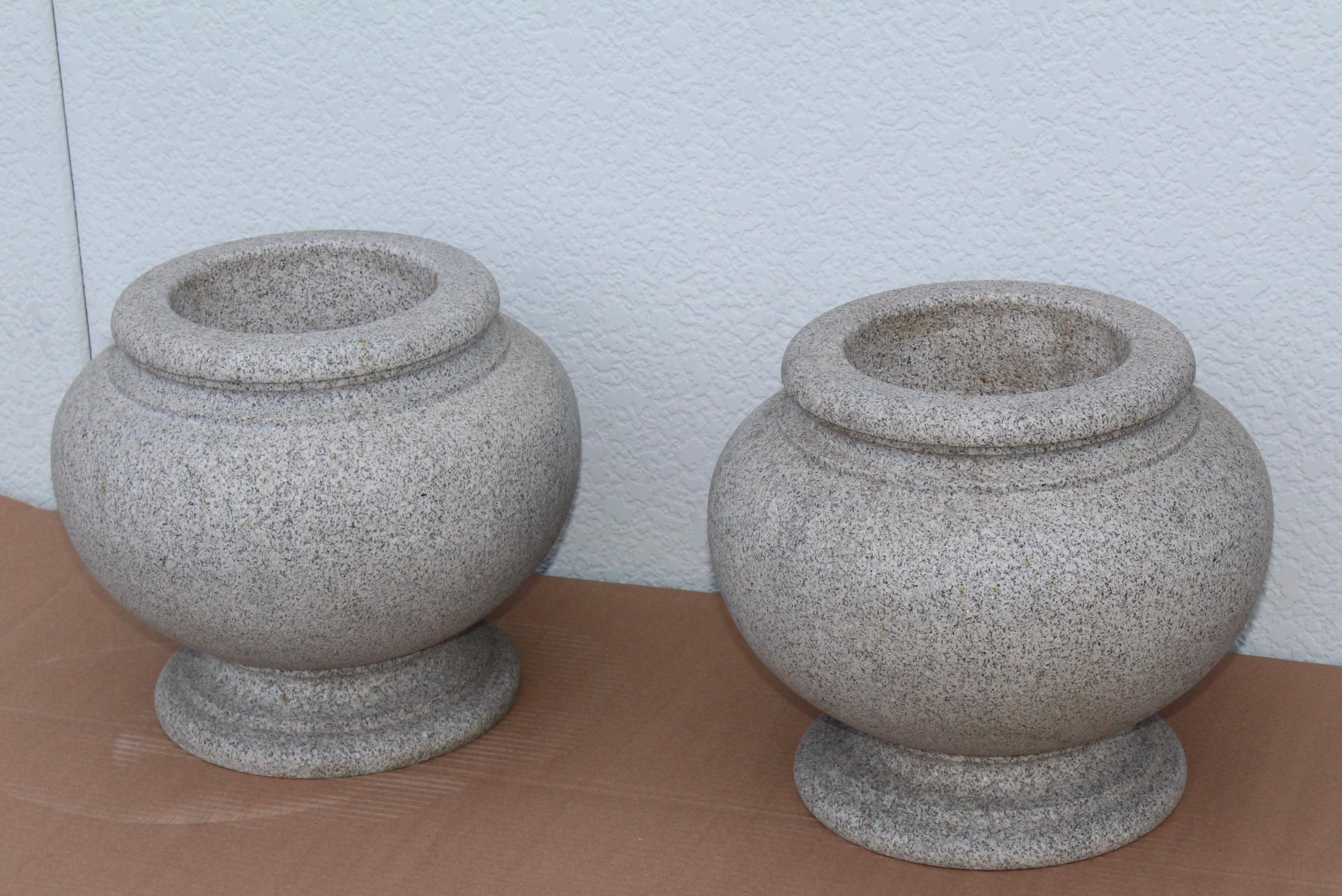 Stunning pair of 1960s Japanese modern granite planters, they were purchased in Japan in the 1960s.