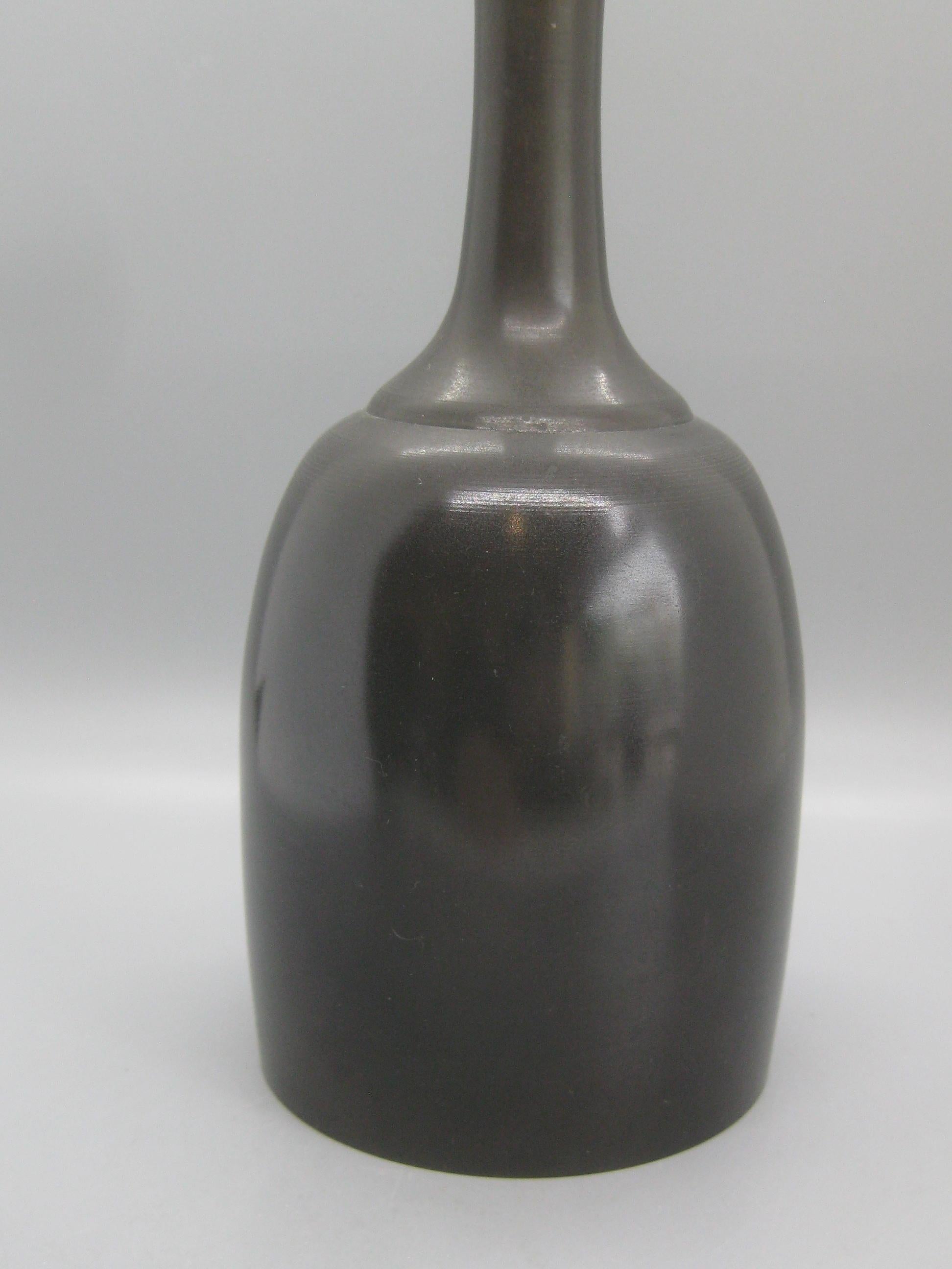 1960s Japanese Modernist Ikebana Bronze Vase Vessel for Neiman Marcus, Japan 4