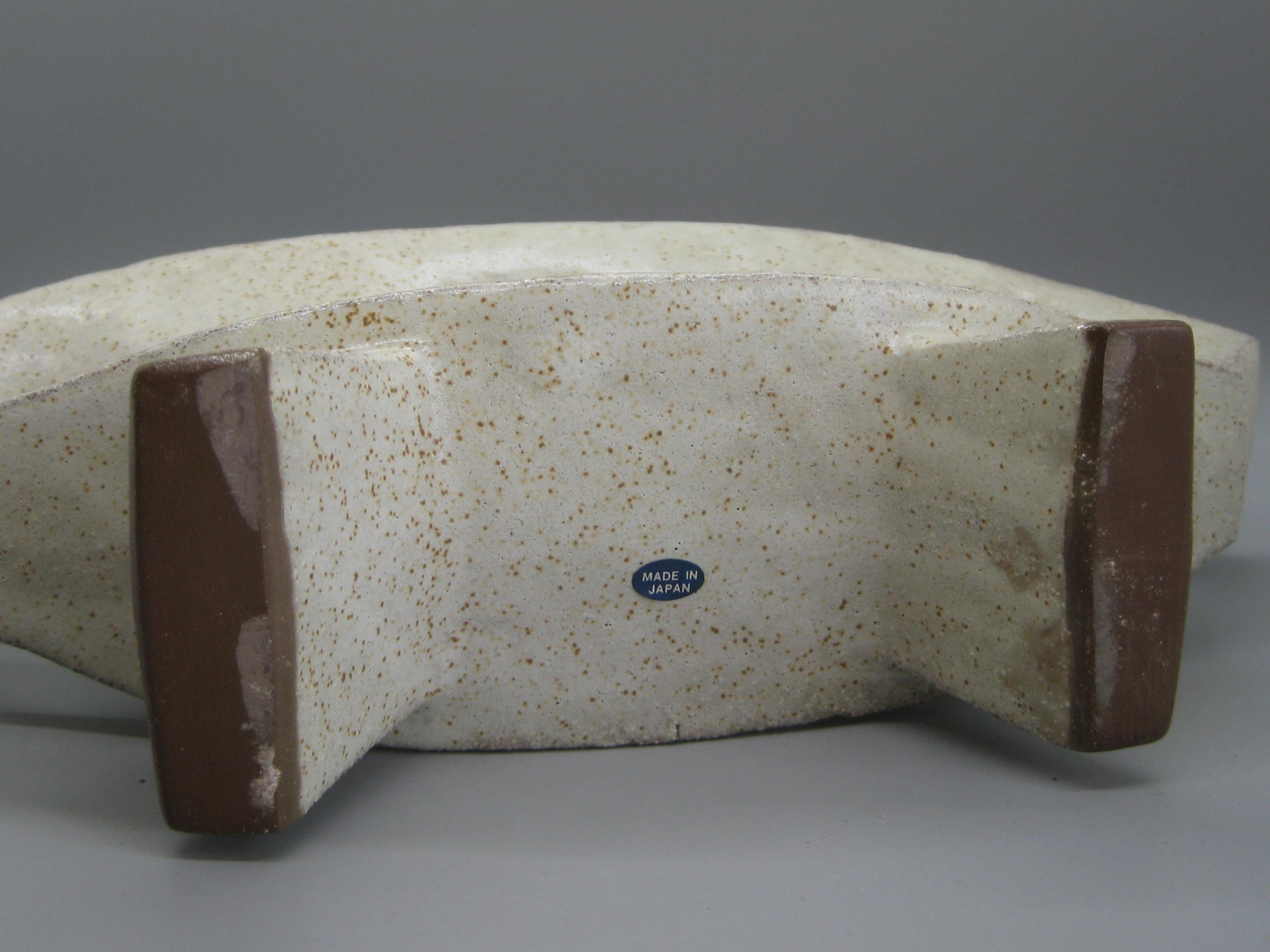 1960s Japanese Modernist Ikebana Ceramic Pottery Freeform Abstract Vase Vessel 10