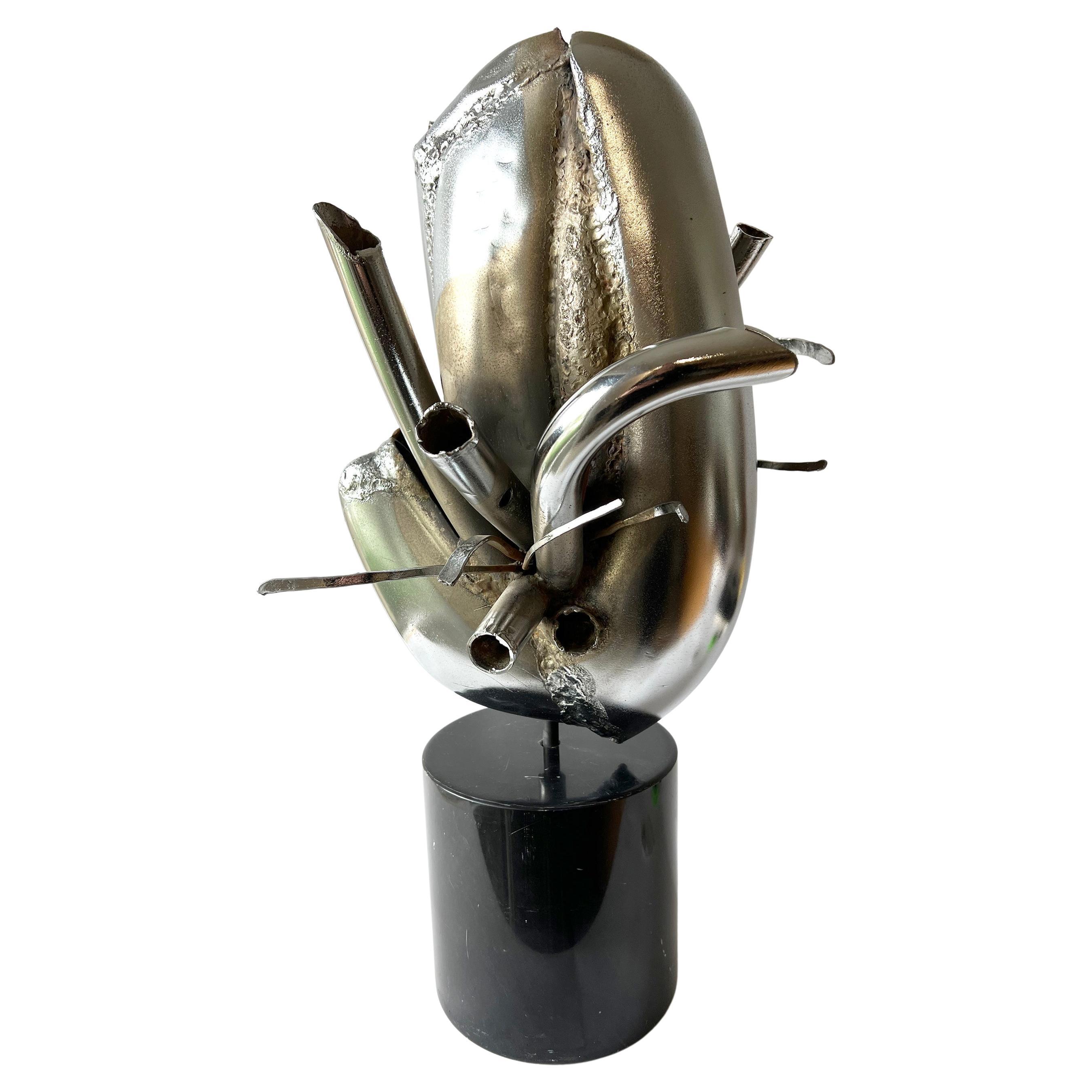 1960s Jason Seley Welded Chrome Automobile Bumper Abstract Sculpture  For Sale
