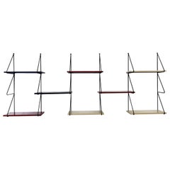 Used 1960s Jazzy Modular Wall Unit System Eight Shelf Floating Color Display