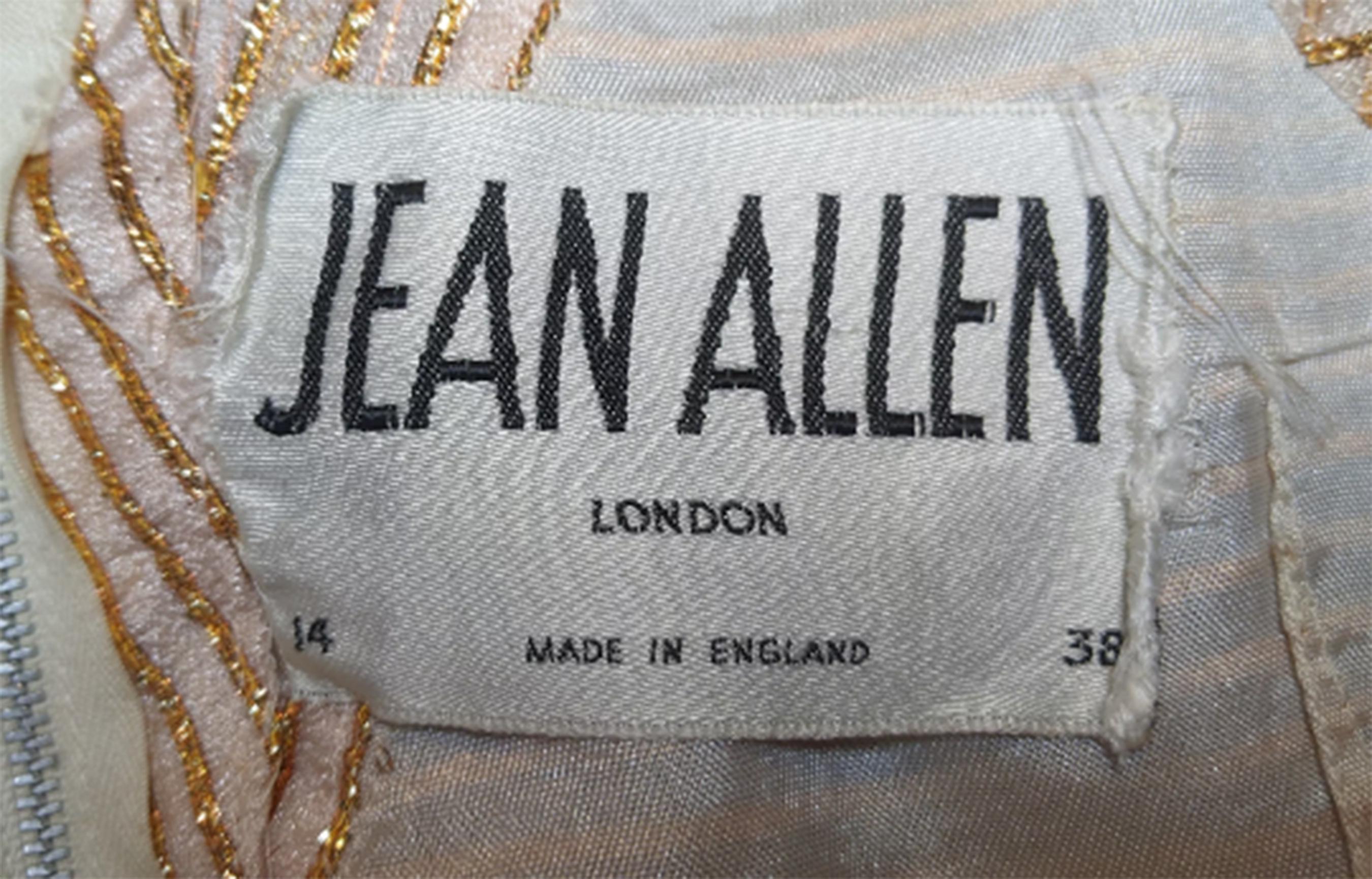 1960s Jean Allen Gold and Cream Lurex Maxi Dress For Sale 2