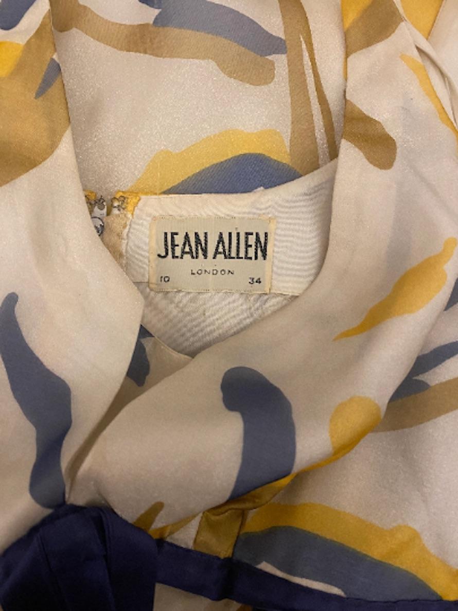 1960er Jean Allen Organza Abstraktes Maxi Print Kleid im Angebot 1