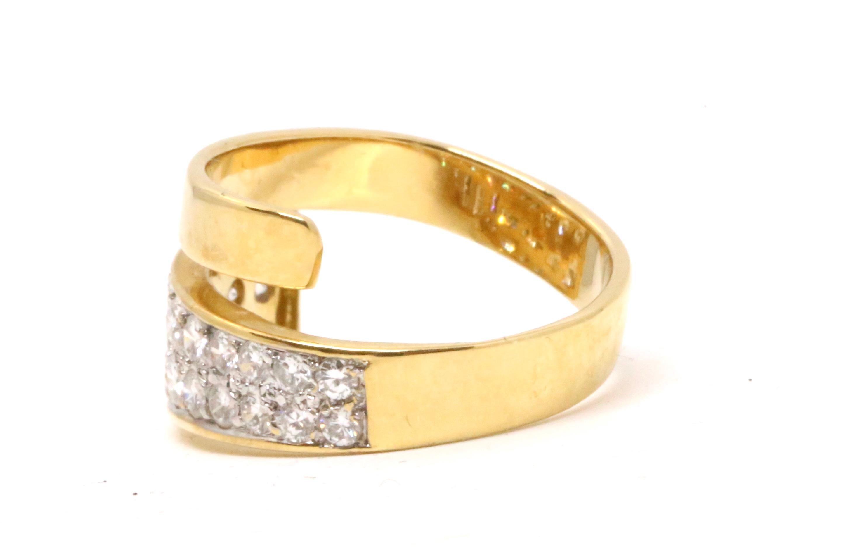 1960s Jean Dinh Van for Cartier 18k Modernist Ring with Diamonds For Sale 2