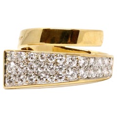 1960's Jean Dinh Van for Cartier 18k Modernist Ring with Diamonds