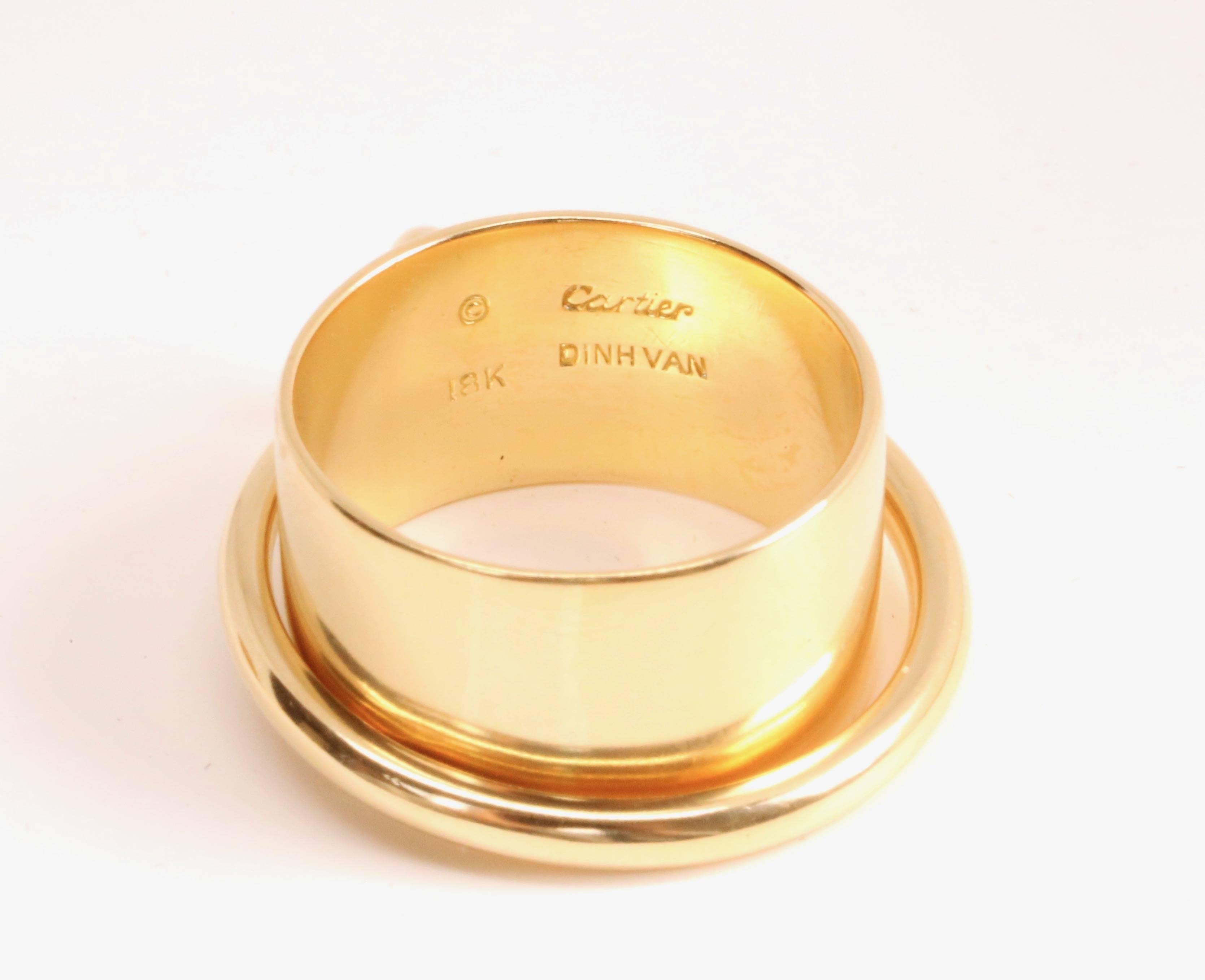 1960s Jean Dinh Van for Cartier 18 Karat Orbit Ring In Good Condition In Oakland, CA