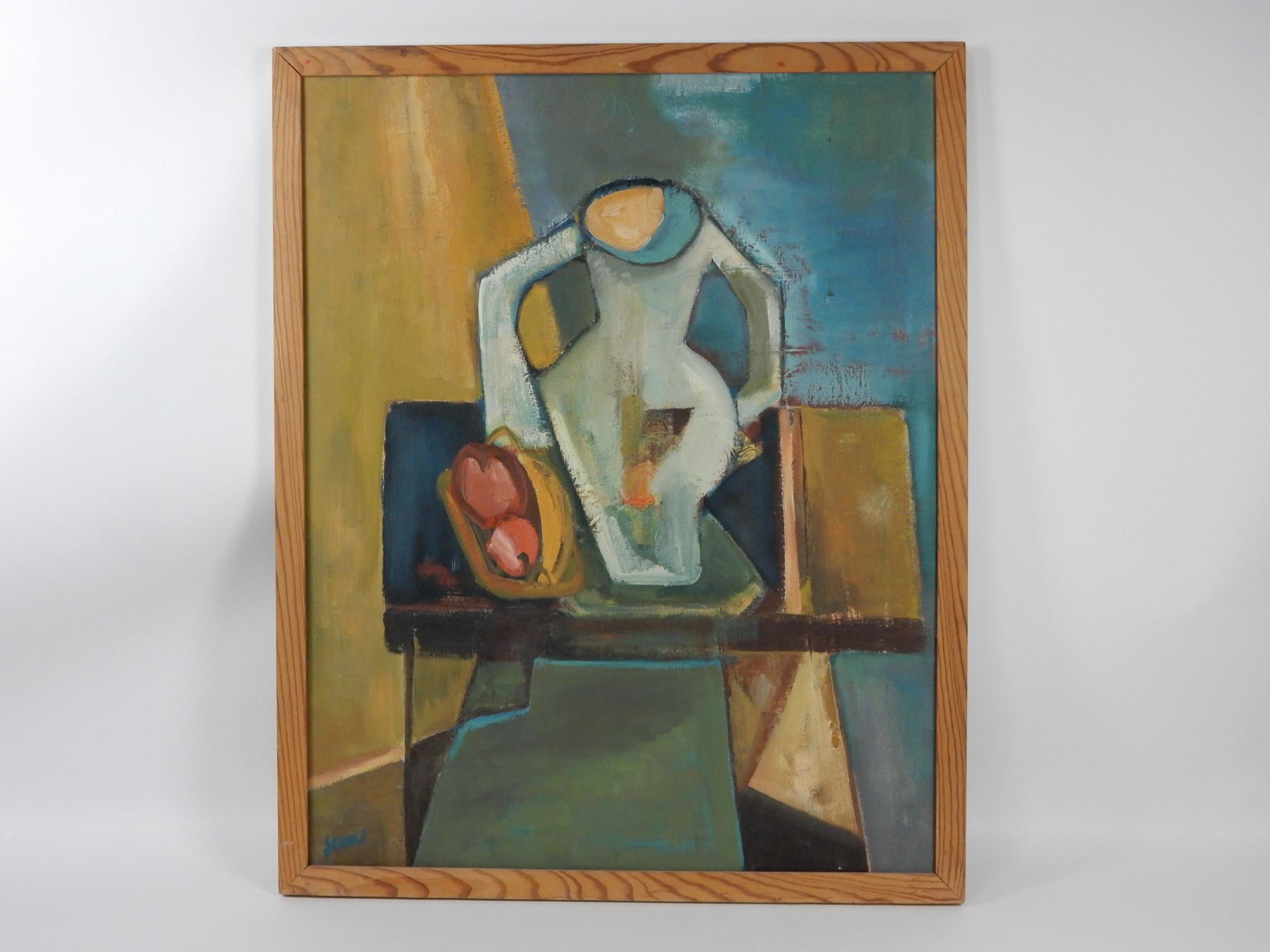 1960's Jean Knudson Still Life Painting Modernism Abstract Mid-Century Art  For Sale at 1stDibs