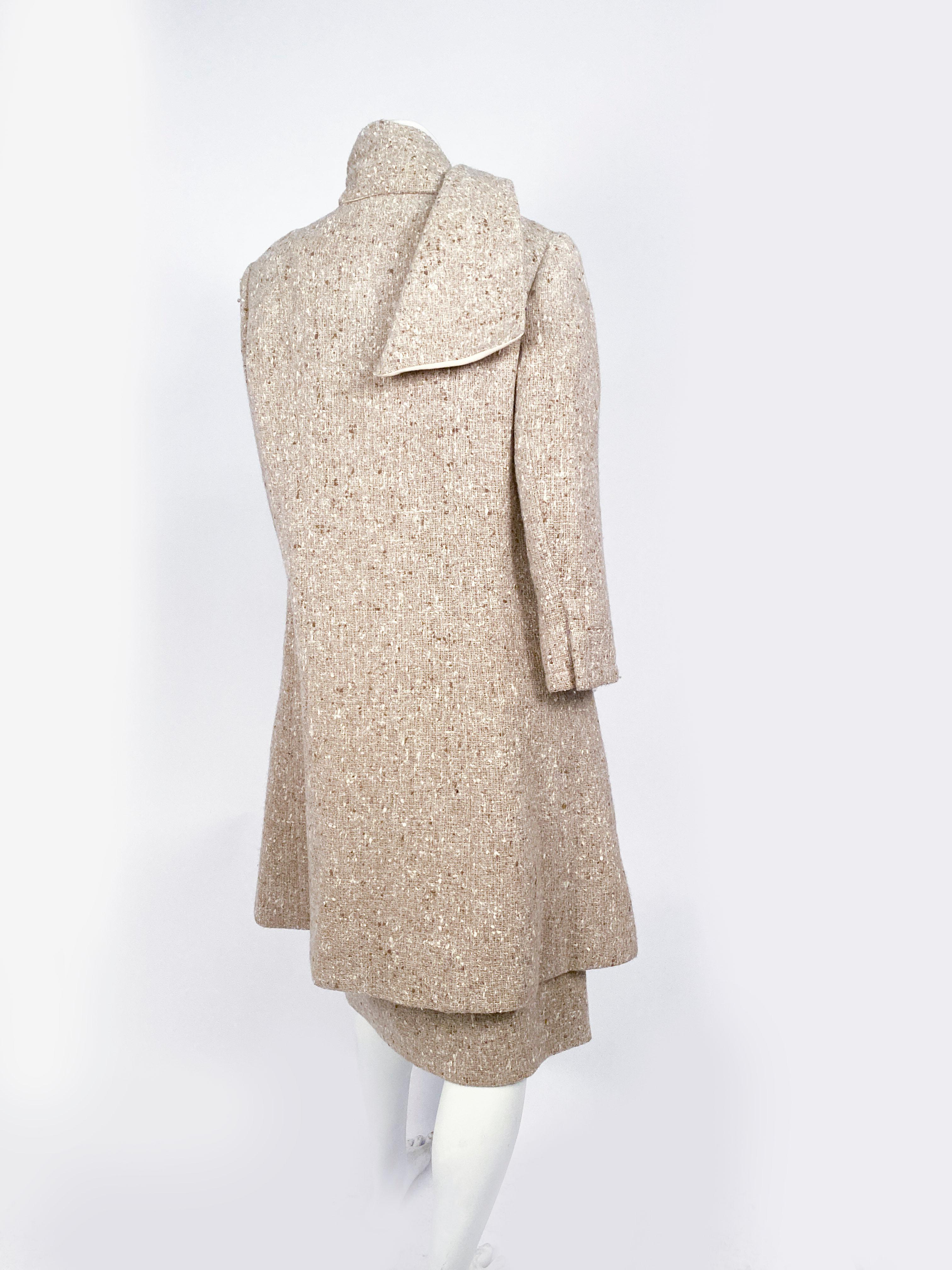 1960s Jean Louis Beige Tweed Suit at 1stDibs | tweed beige suit