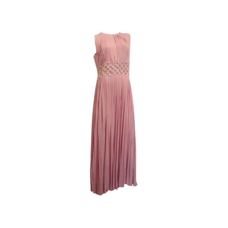 1960s Jean Louis Jersey Gown with Lucite Rings