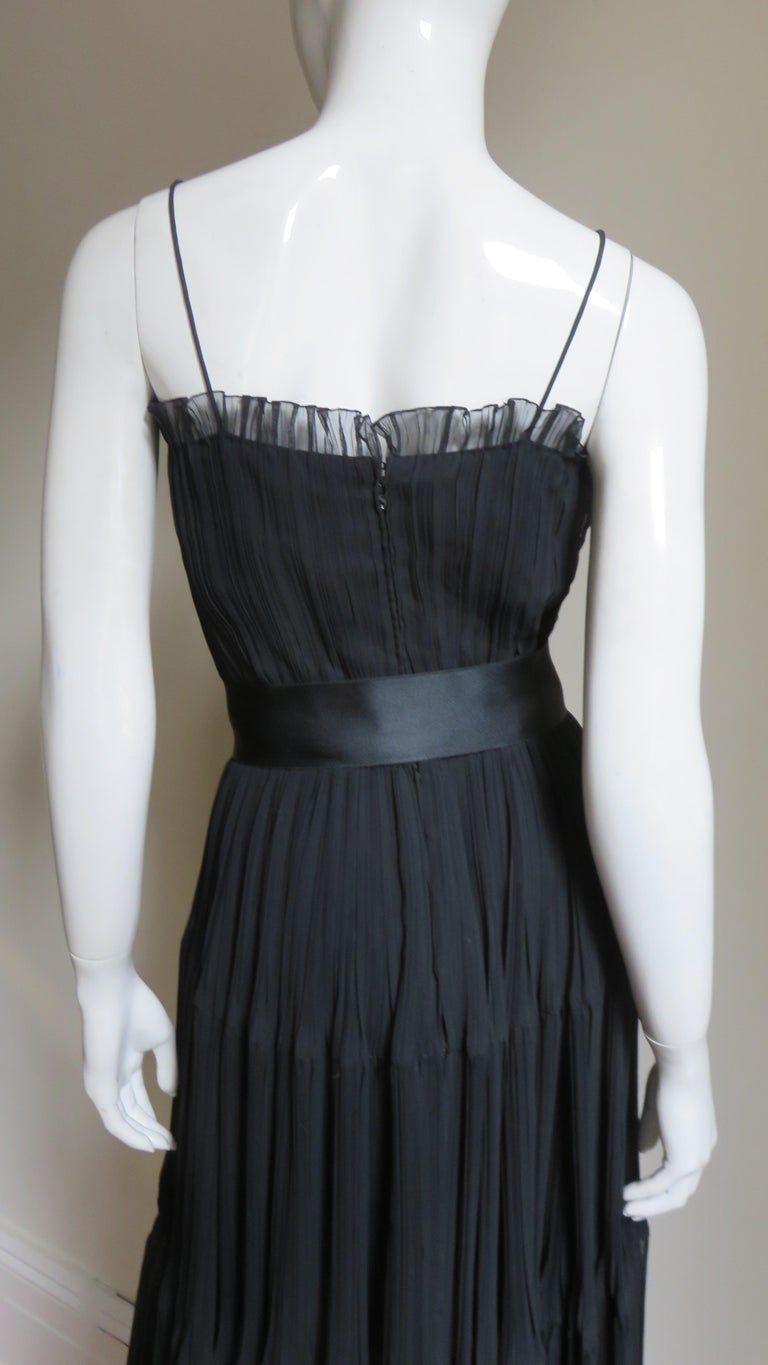  Jean Louis 1960s Silk Tiered Dress For Sale 5