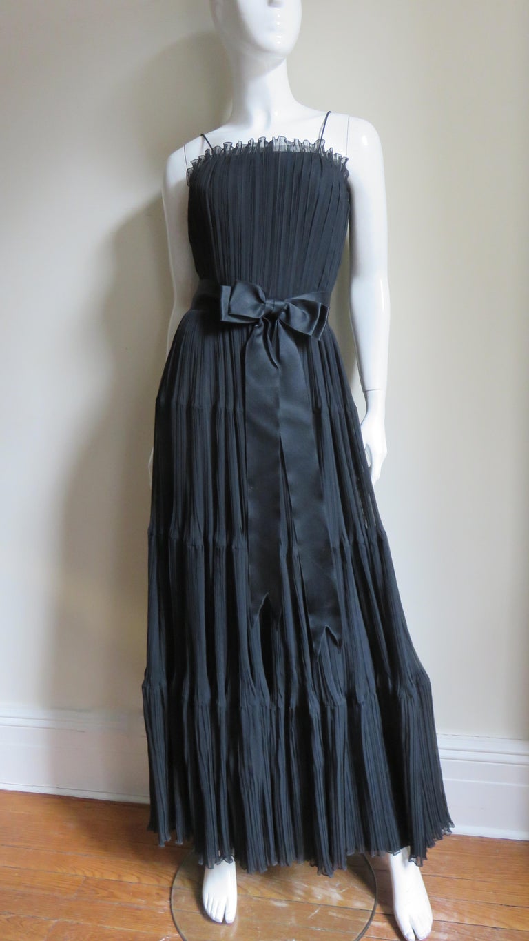 Jean Louis 1960s Silk Tiered Dress For Sale 2