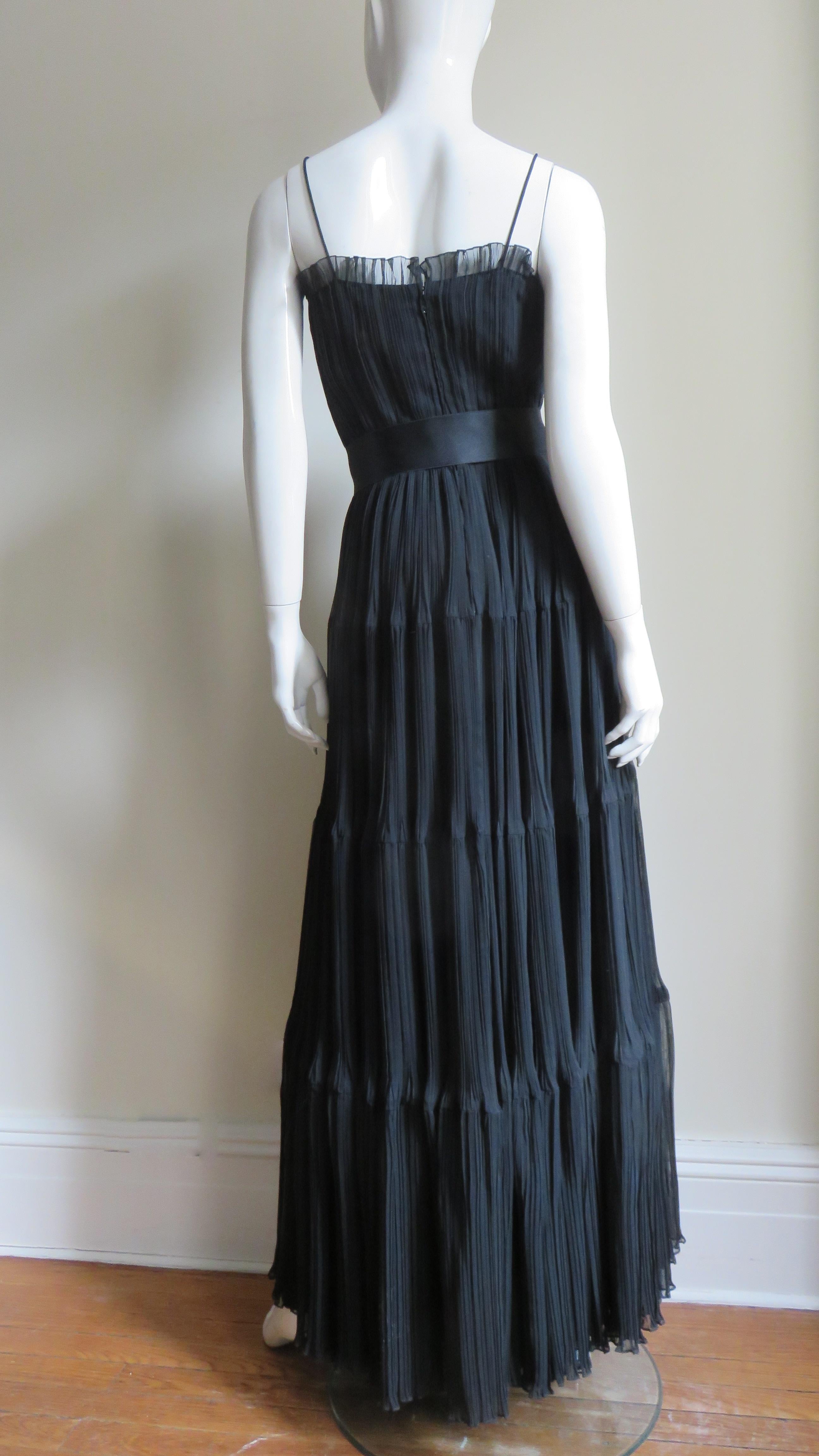  Jean Louis 1960s Silk Tiered Dress For Sale 7
