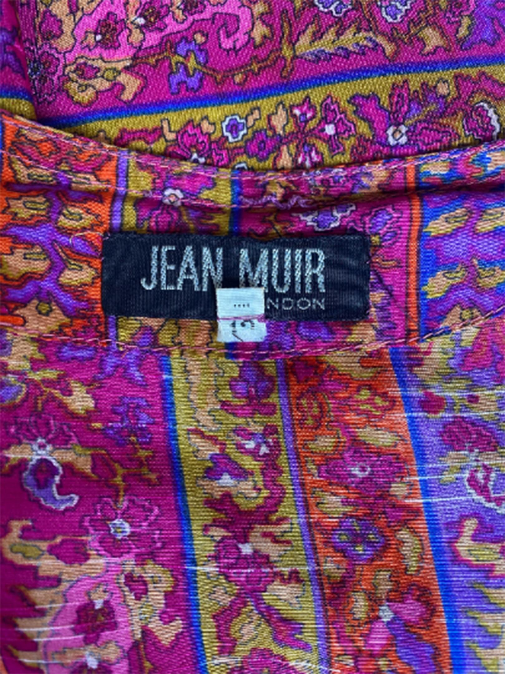 1960s Jean Muir Silk Liberty Floral Print Dress with Scarf For Sale 5