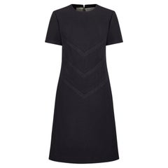 1960s Jean Patou Black Wool Mod Dress