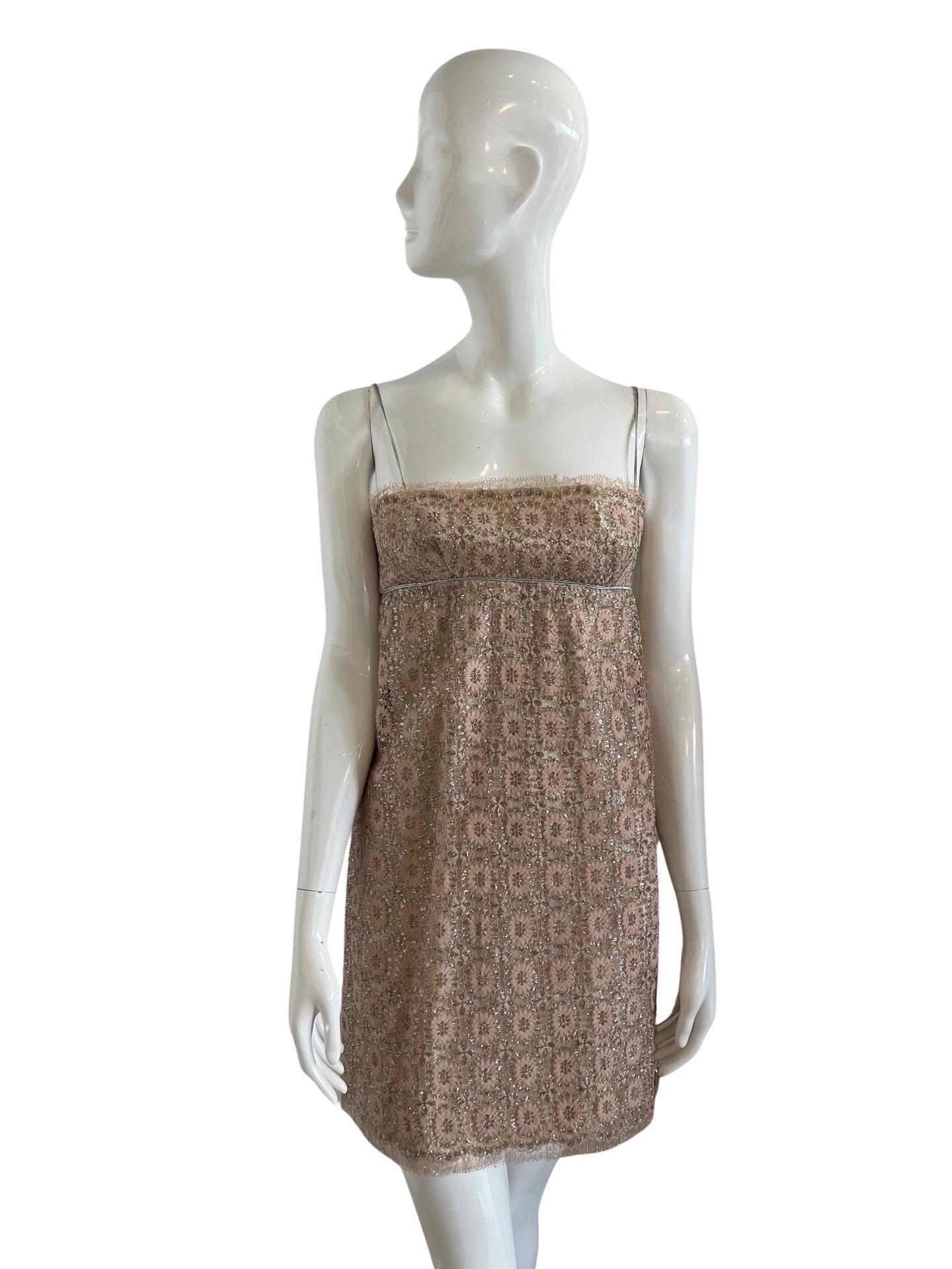 Mini robe poupée Jean Varon métallisée des années 1960  Pour femmes en vente