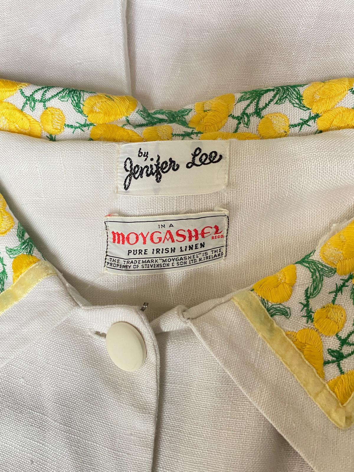 1960s Jennifer Lee Moygashal Irish Linen Dress In Excellent Condition In London, GB