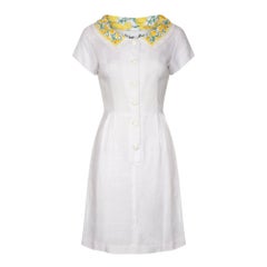 1960s Jennifer Lee Moygashal Irish Linen Dress