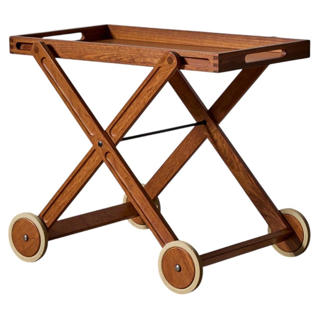 1960s Jens Harald Quistgaard Richard Nissen Teak Folding Bar Cart