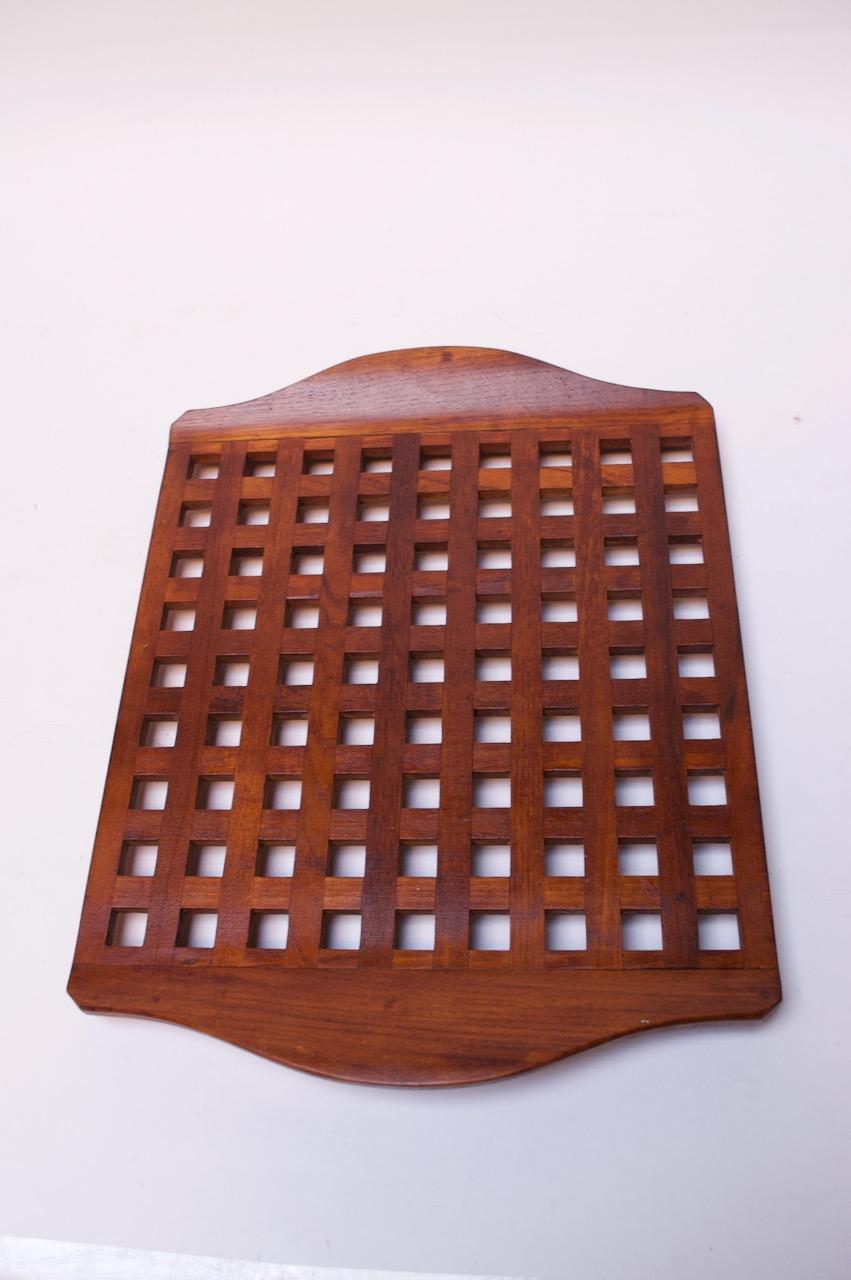 Mid-20th Century 1960s Jens Quistgaard Dansk Teak Serving Tray with Glass Inserts New in Box