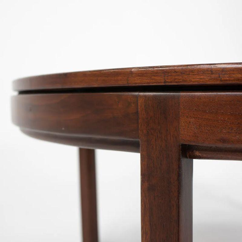 1960s Jens Risom Design Inc. Round Walnut Coffee Table For Sale 2