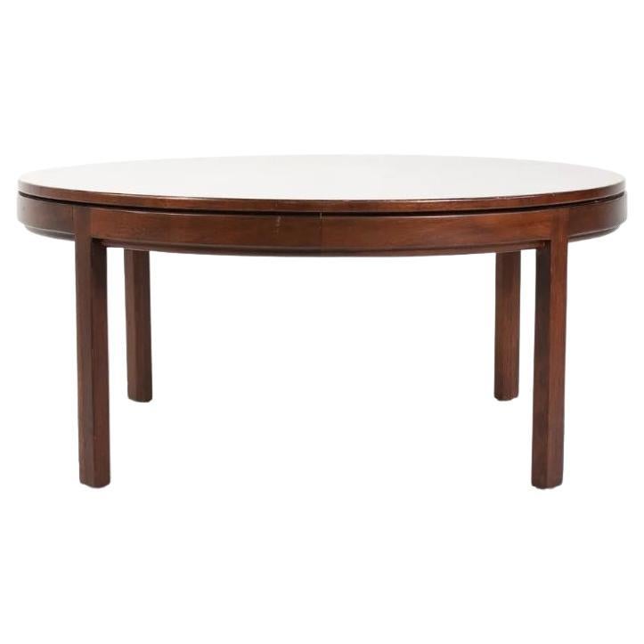 1960s Jens Risom Design Inc. Round Walnut Coffee Table For Sale