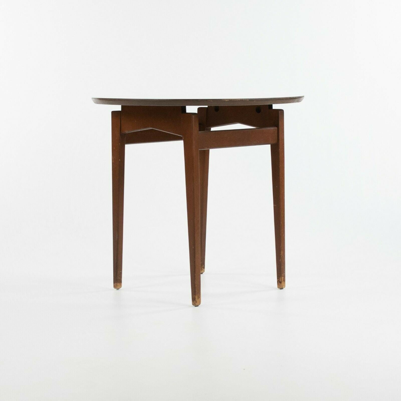 Danish 1960s Jens Risom Design Inc Walnut & Laminate End / Side Table For Sale