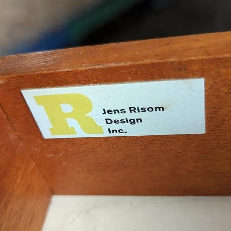 1960s Jens Risom Designs Double Pedestal Executive Desk w/ Wood Pulls in Walnut For Sale 6