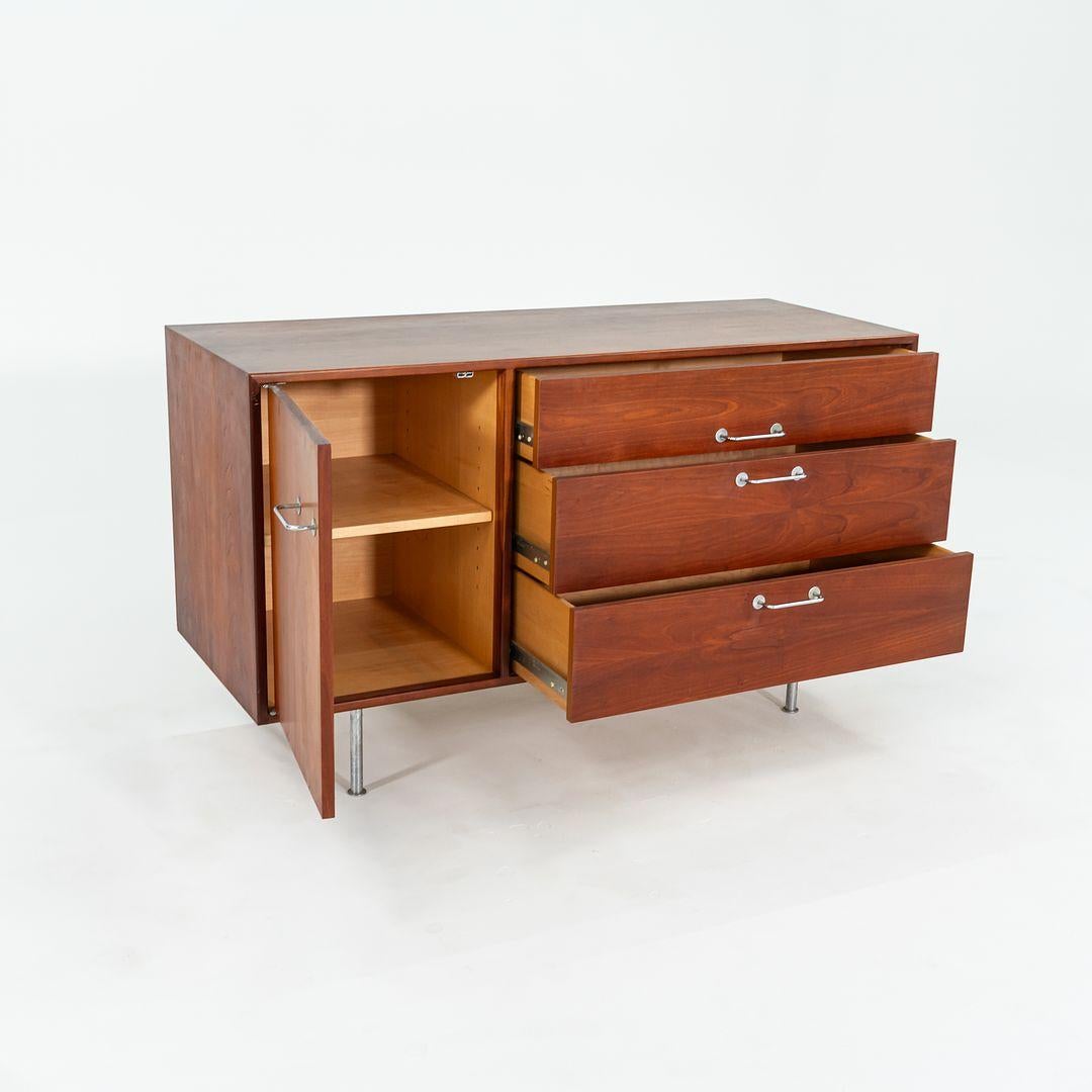 1960s Jens Risom Designs Large 3-Drawer Cabinet / Credenza American Black Walnut For Sale 6