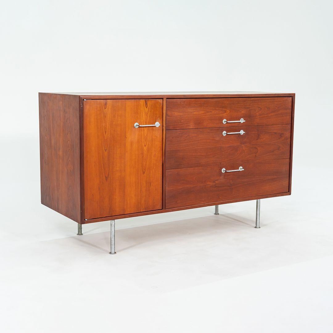 Modern 1960s Jens Risom Designs Large 3-Drawer Cabinet / Credenza American Black Walnut For Sale