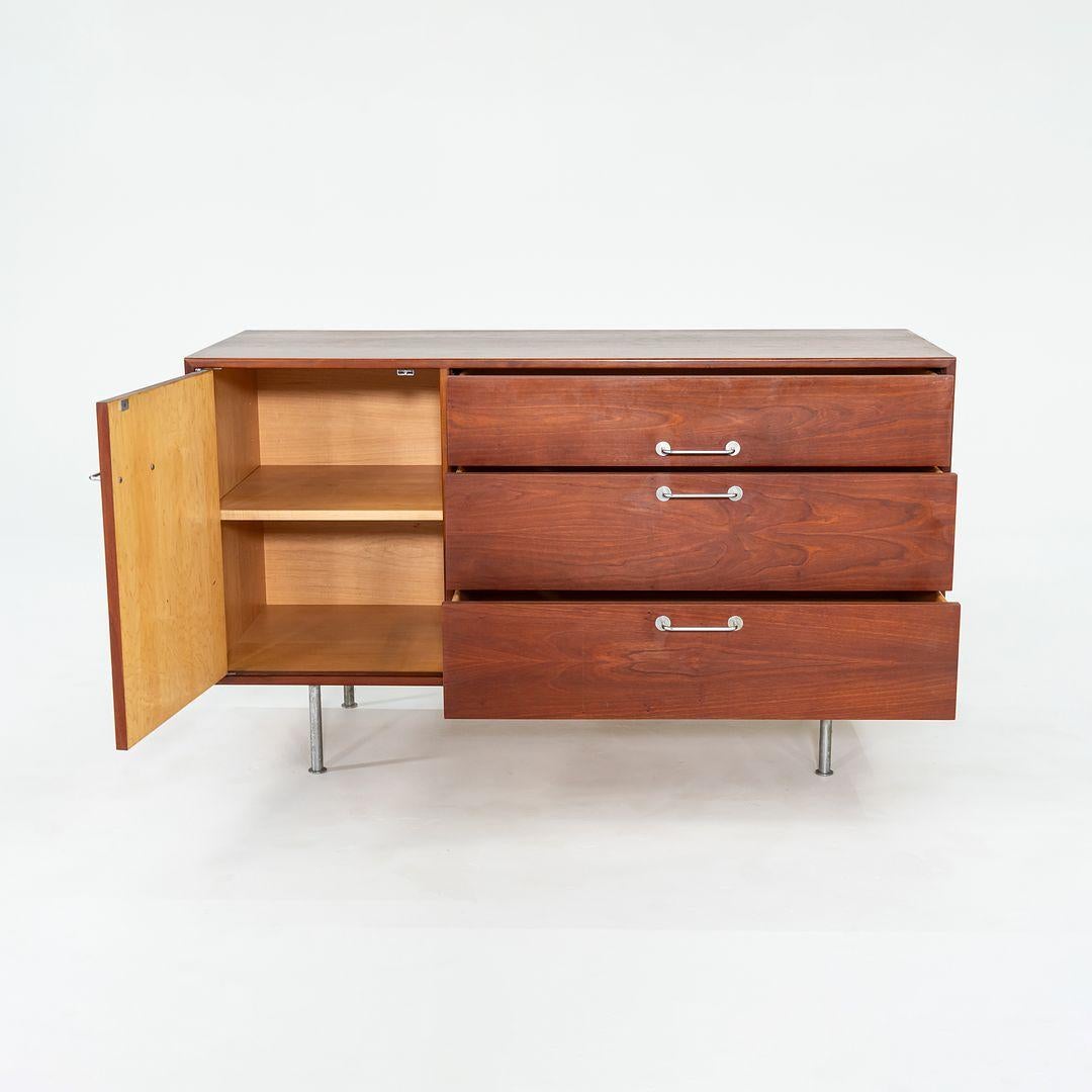 Mid-20th Century 1960s Jens Risom Designs Large 3-Drawer Cabinet / Credenza American Black Walnut For Sale