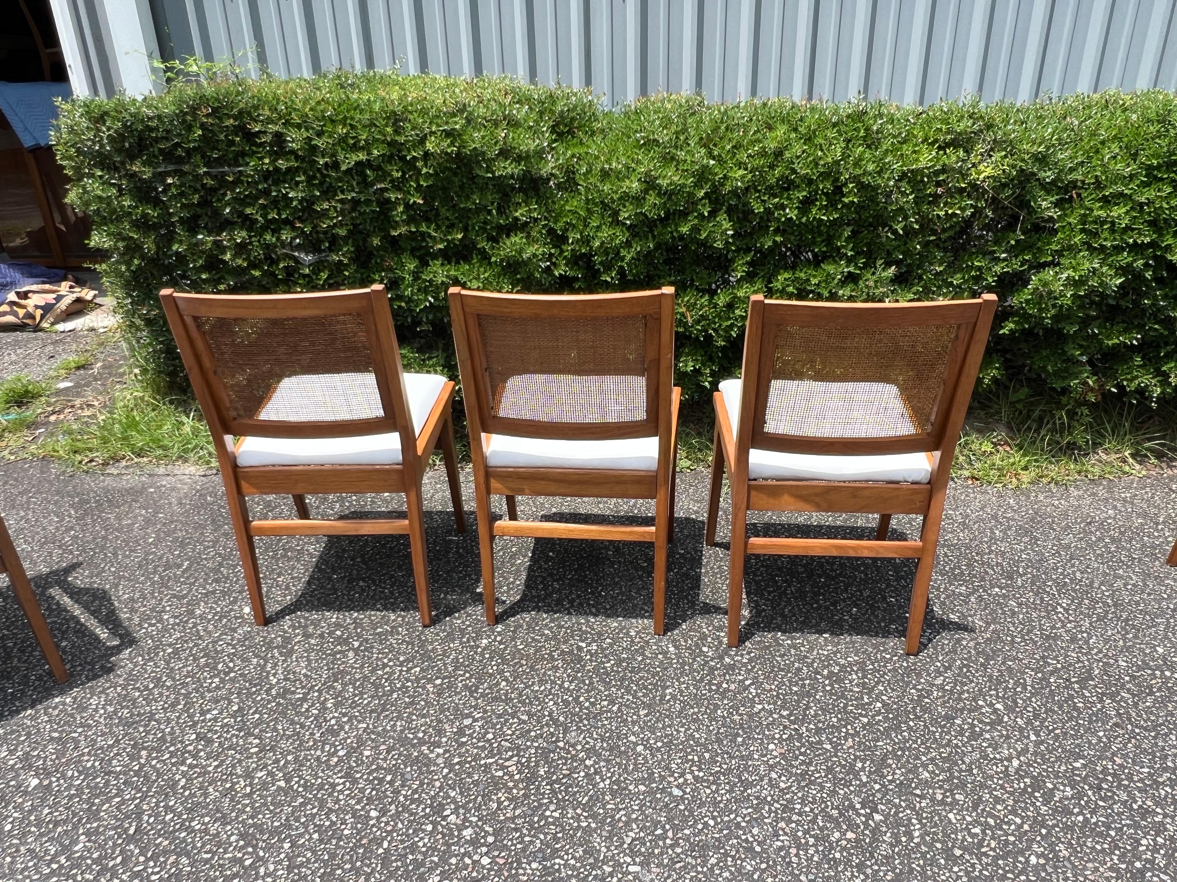 1960er Jahre Jens Risom Stil Caned Dining Chairs - ein Satz von 5 im Angebot 7