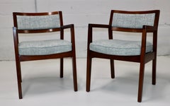 1960's Jens Risom Style Walnut Armchairs