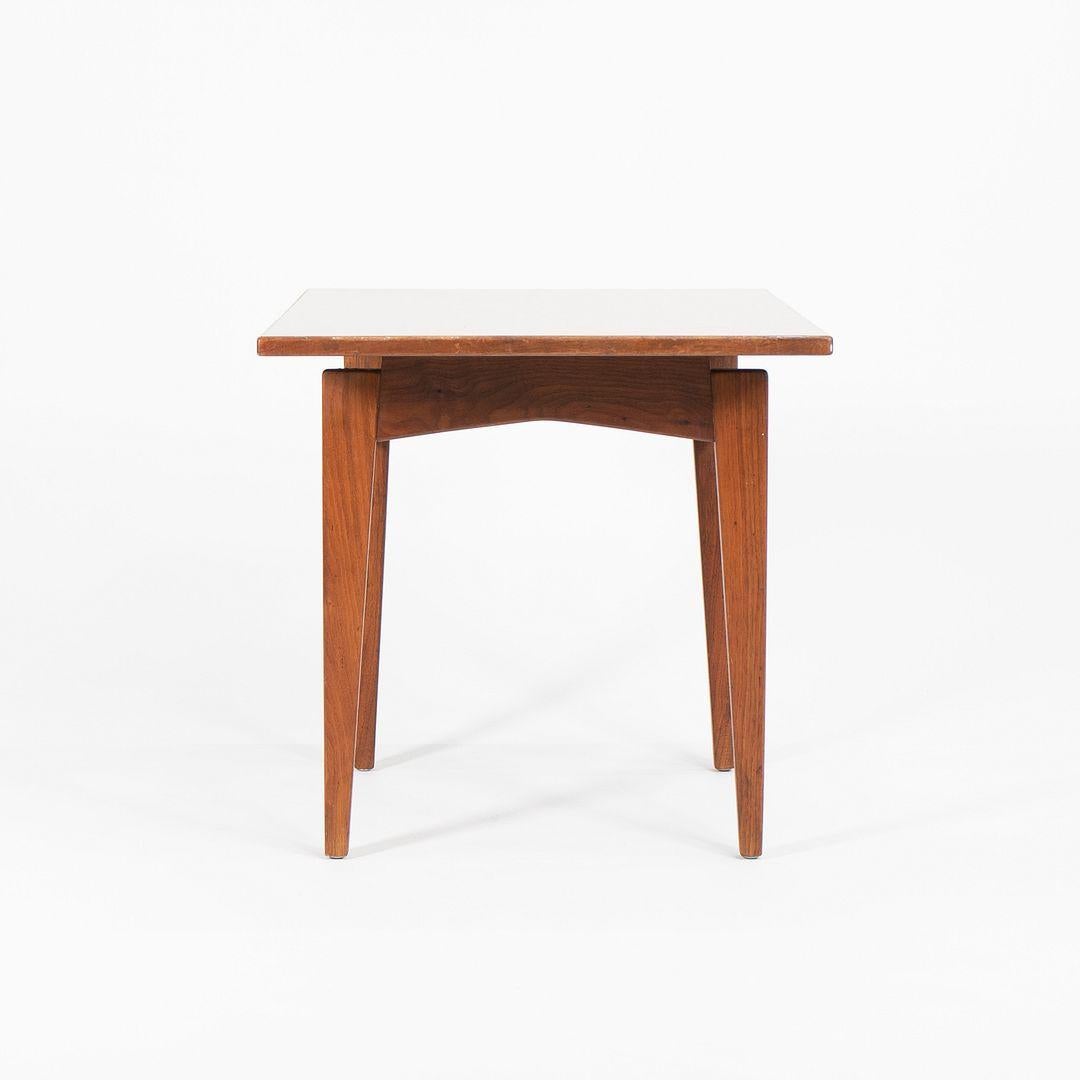 American 1960s Jens Risom Walnut Side Table with Faux Walnut Laminate Top For Sale